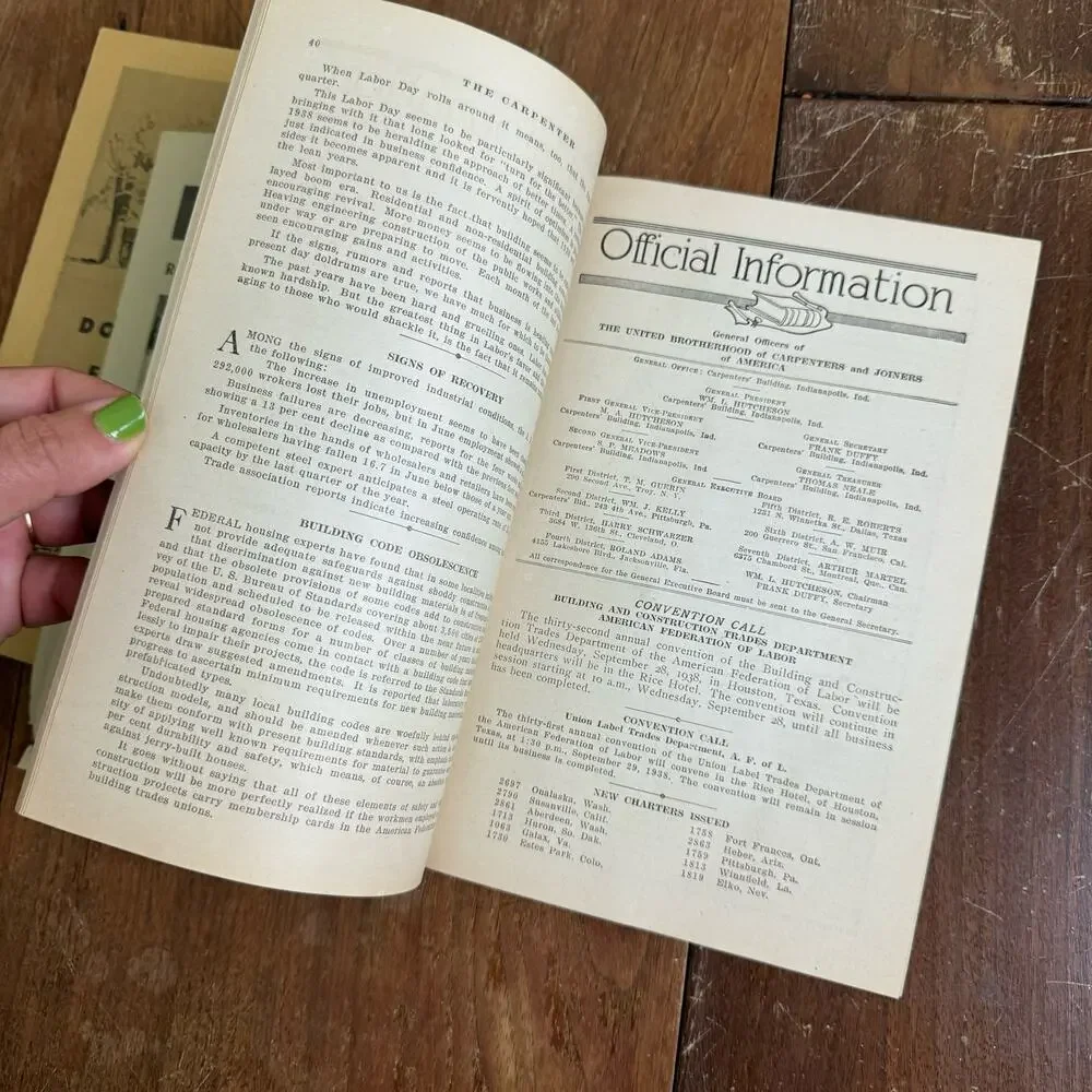 The Carpenter Magazine Sept 1938 Feb 1946‎ UBC United Brotherhood of Carpenters